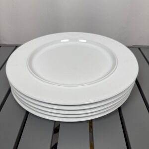 Set of 5x Vintage 1986 Sasaki Anello White Plates Vignelli Designs Made in Japan